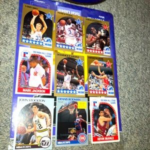 Vintage collectible 89/90 nba hoops all stars basketball card lot bird magic +9